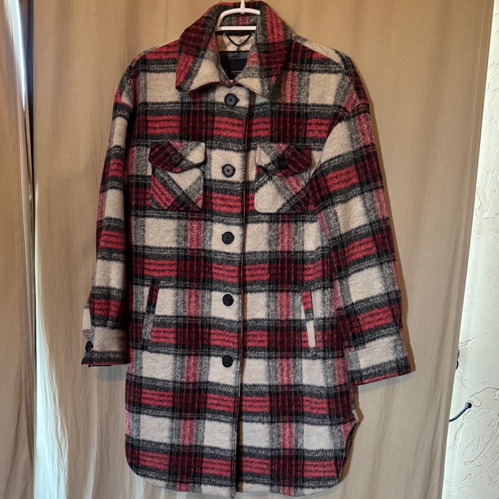 Lucky Brand Plaid Women's Jacket - Red and Black